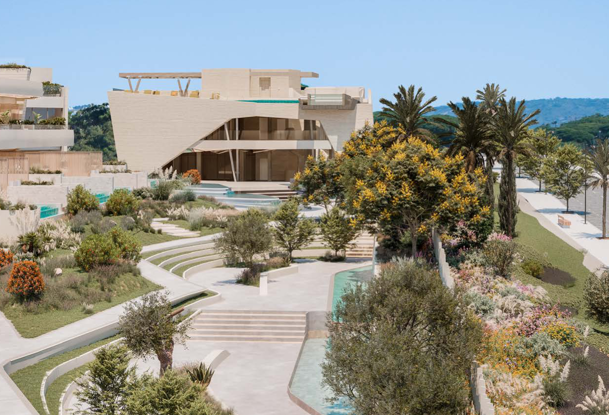 Das Hotel liegt direkt am Strand in Las Chapas, Marbella, auf einem der letzten verfügbaren Grundstücke am Strand.