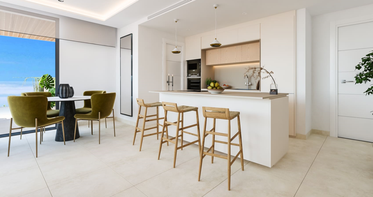 Luxe residenties met modern design, harmonieus geïntegreerd in hun omgeving in Fuengirola, Malaga