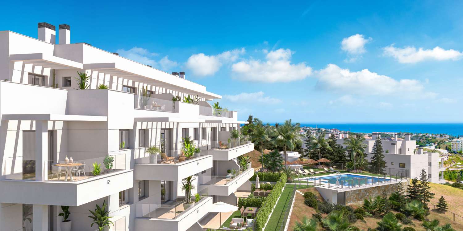 Gated residential complex, Mijas, Málaga. All homes have a garage space and storage room.