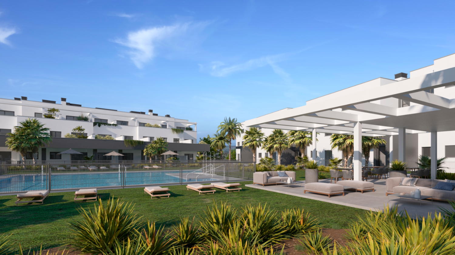 Si tratta di un complesso residenziale privato, contemporaneo ed efficiente a Estepona, Malaga