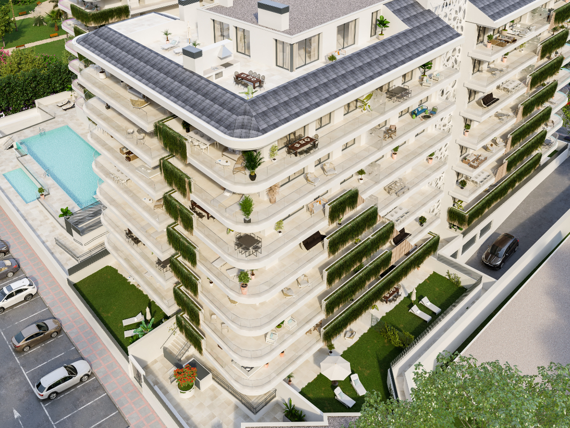 Luxury residences with modern design, harmoniously integrated with their surroundings in Fuengirola, Malaga