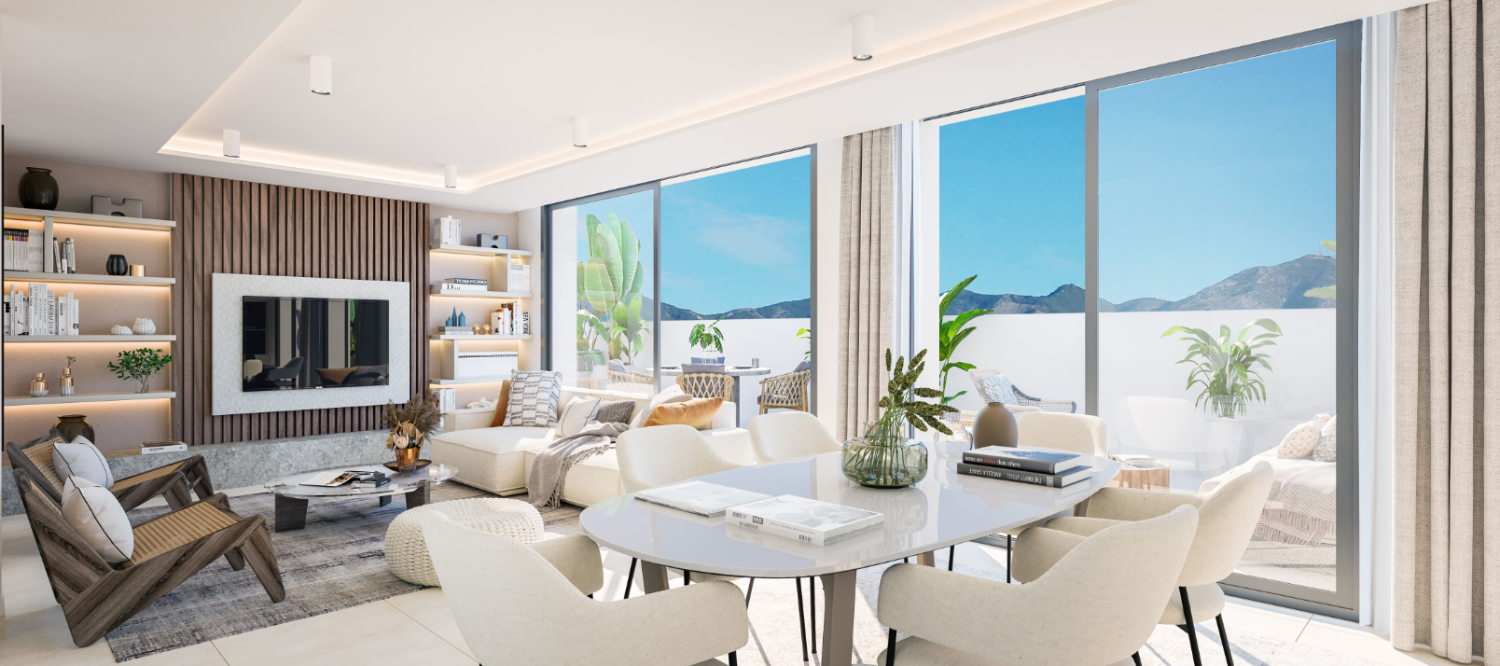 Luxury residences with modern design, harmoniously integrated with their surroundings in Fuengirola, Malaga