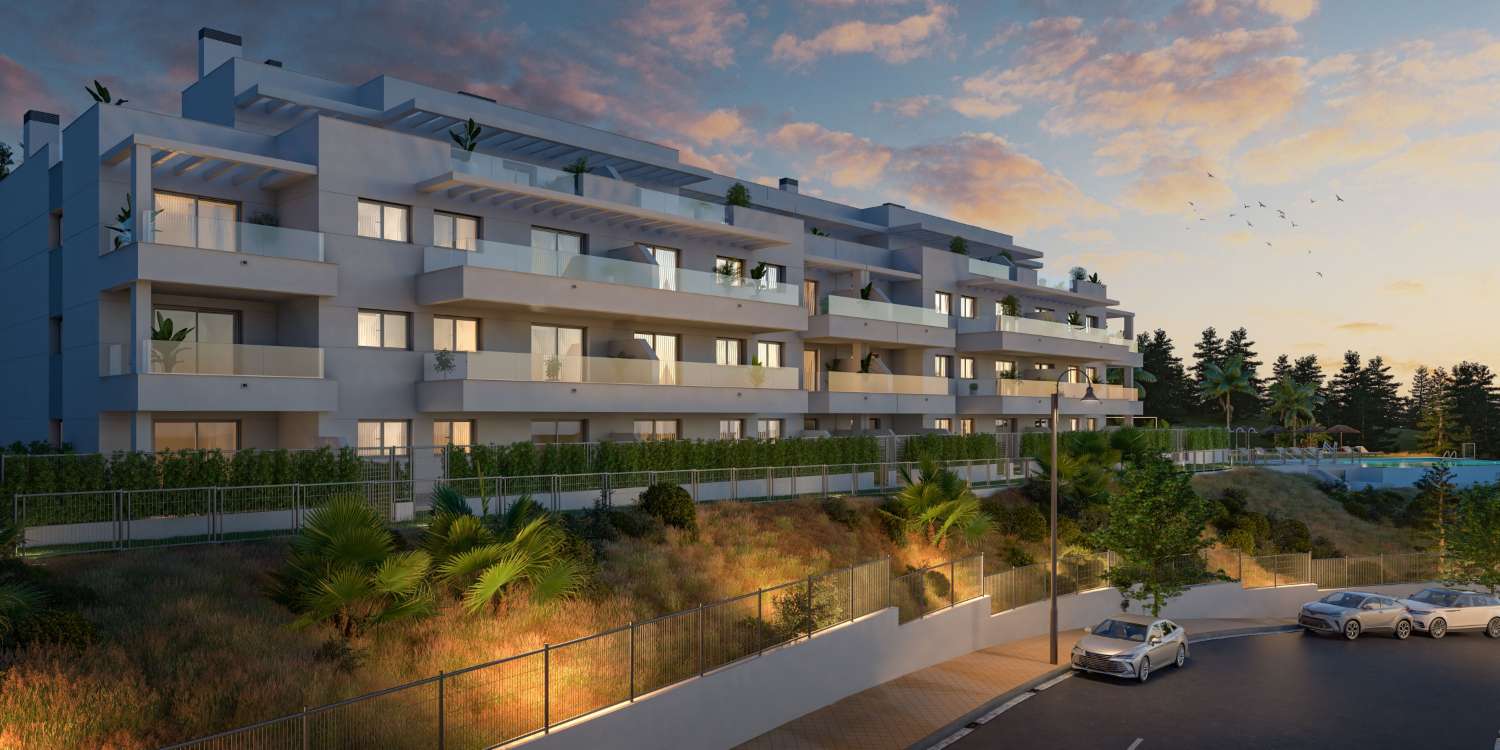 Gated residential complex, Mijas, Málaga. All homes have a garage space and storage room.