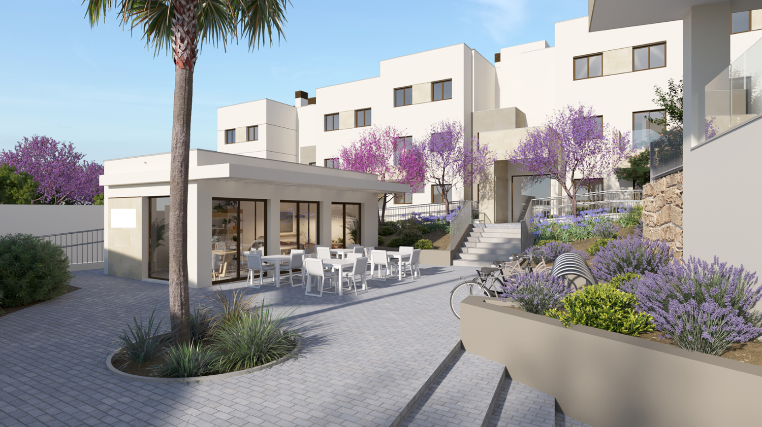 El complejo residencial se encuentra en una excelente ubicación en la zona de arroyo Enmedio, Estepona, a pocos minutos de la playa